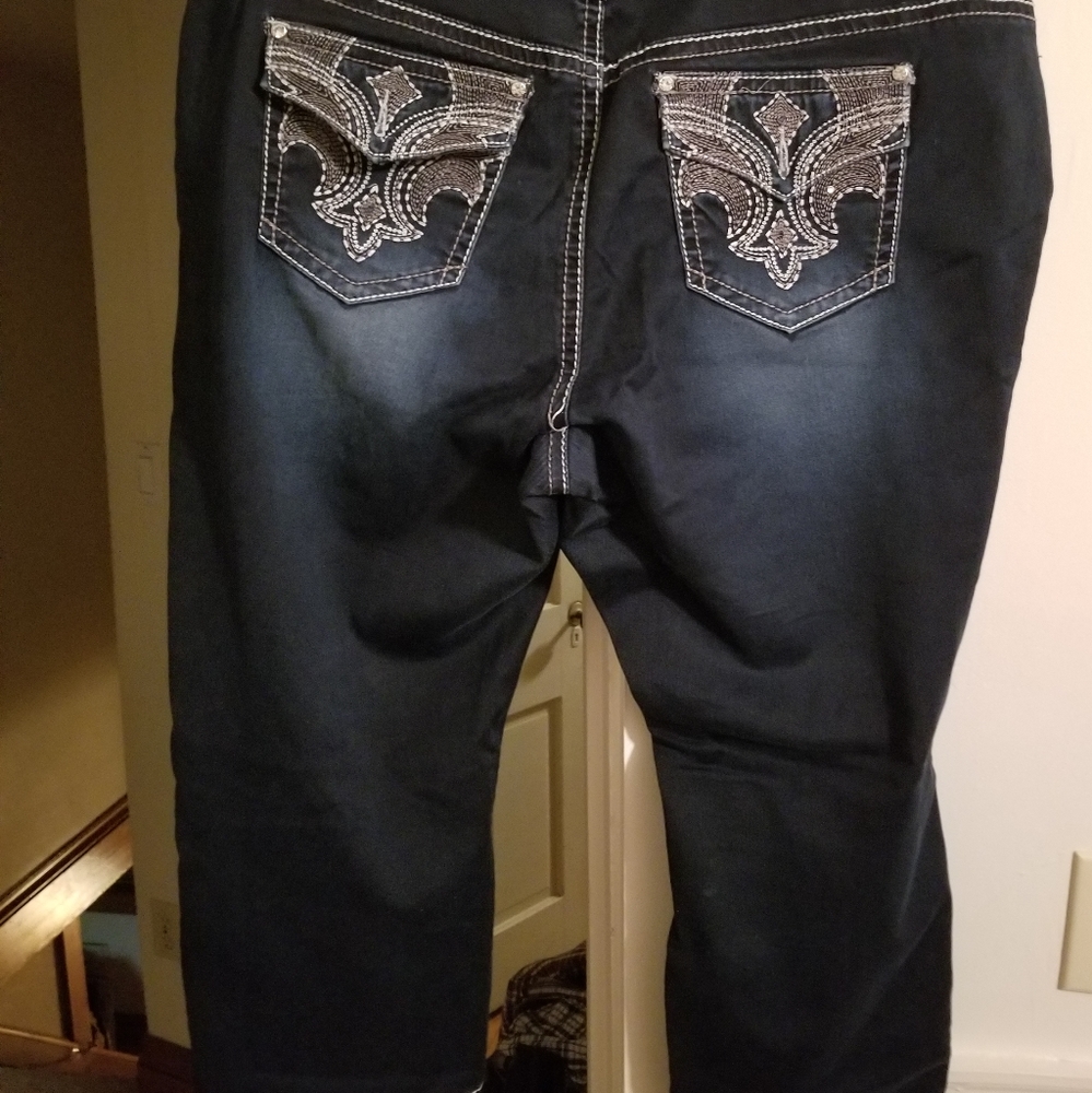 Hydraulic women's plus size jean capris